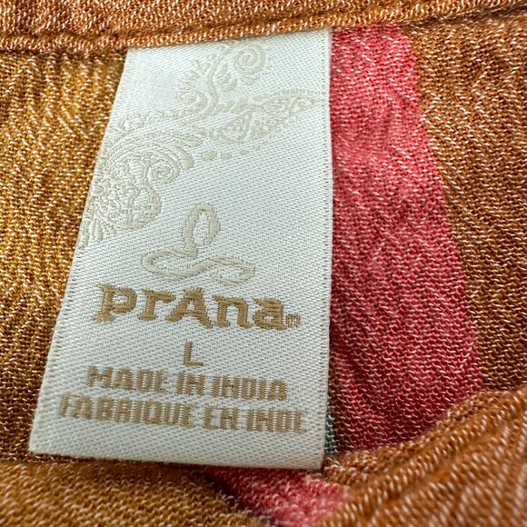 PrAna Women's Striped Long Sleeve Button-Down Tunic Shirt Size L - Picture 4 of 5